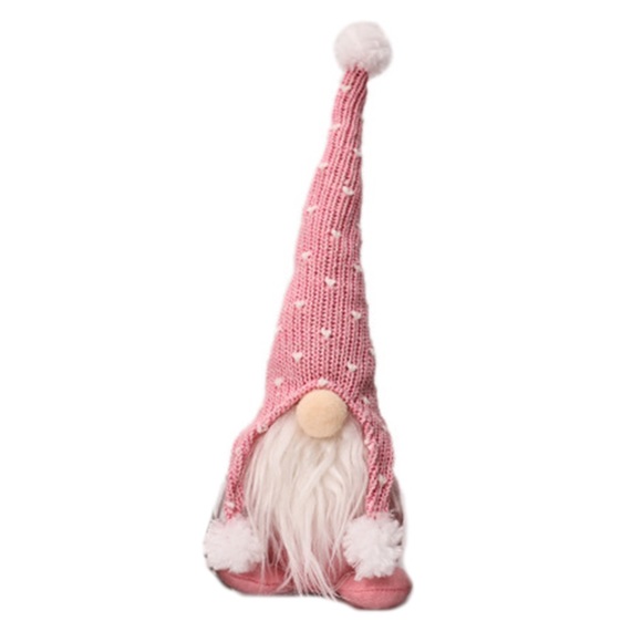Hand Crafted Other - New Handmade Cute Pink White Home Decor Linen Polyester Gnome Elf Doll Figurine